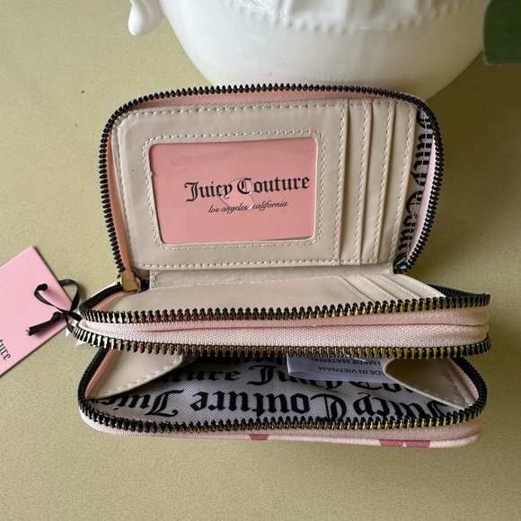 NWT Juicy Couture Blush Girls Just Wanna Have Fun Double Zip Around Wallet - Picture 5 of 6